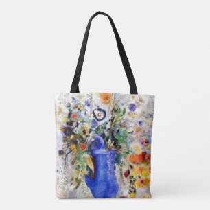 Bolso De Tela Odilon Redon - Bouquet grande en la maleta azul pa