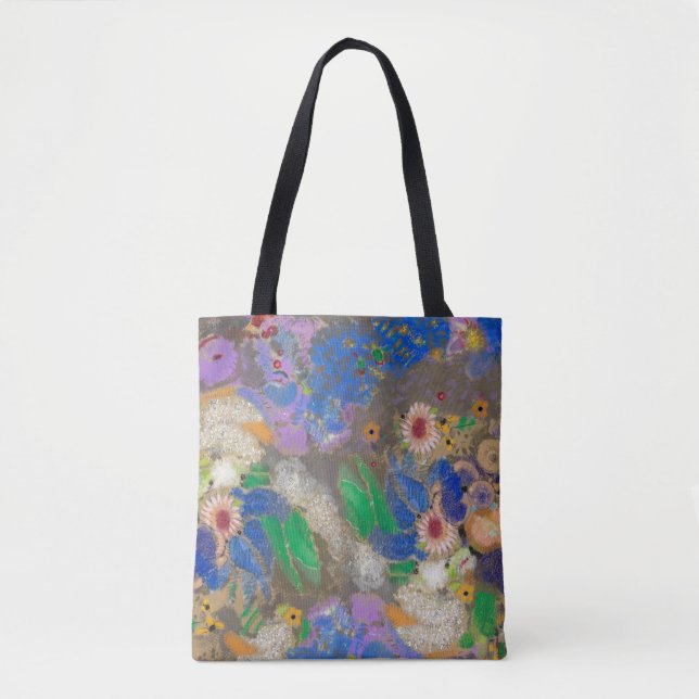 Bolso De Tela Odilon Redon's abstract flower background. (Anverso)