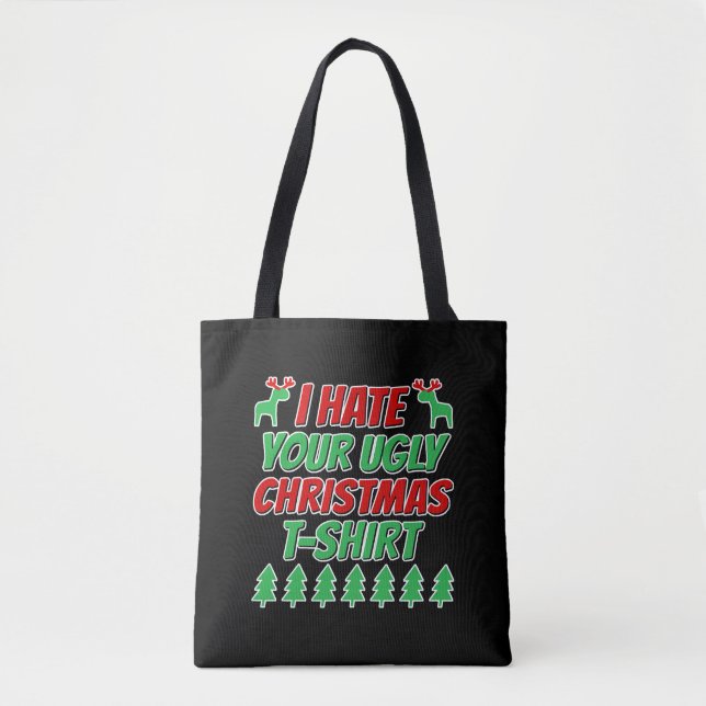 Bolso De Tela Odio la camiseta de tus Navidades feos (Anverso)