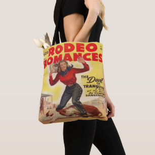 Bolso De Tela Oeste Rodeo Cowgirl Tying Calf Rodeo Romance