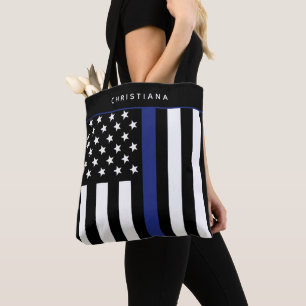 Bolso De Tela Oficial de policía de bandera delgada de la línea 