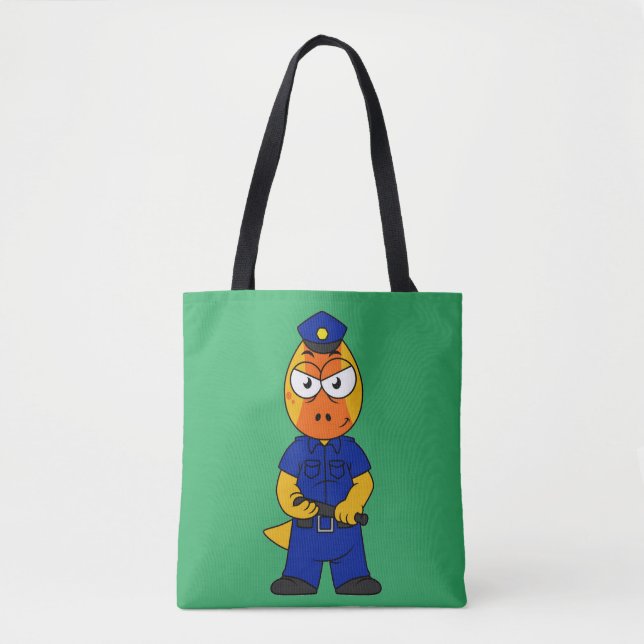 Bolso De Tela Oficial de Policía de Pachycephalosaurus. (Anverso)