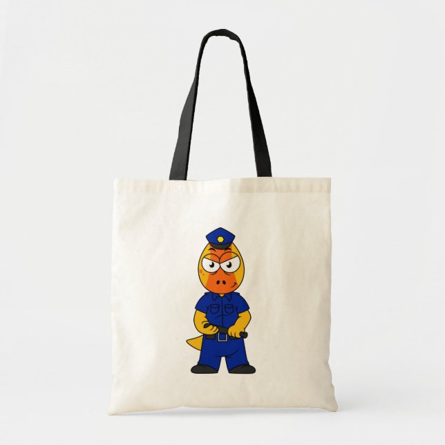 Bolso De Tela Oficial de Policía de Pachycephalosaurus. (Frente)