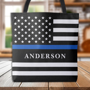 Bolso De Tela Oficial de Policía Personalizado de Línea Azul Del