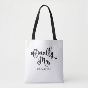 Bolso De Tela Oficialmente Sra.   Nueva novia personalizada