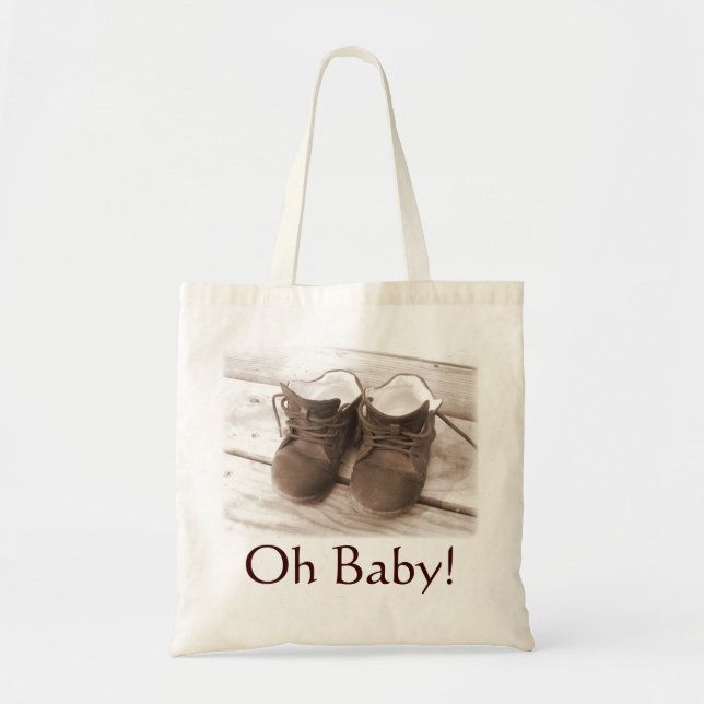 Bolso De Tela ¡Oh bebé! Acento de Brown del tote del regalo (Frente)