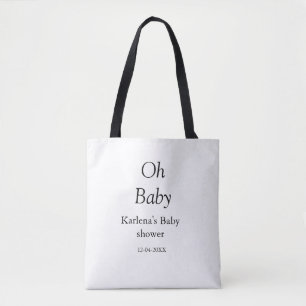 Bolso De Tela Oh bebé añada el nombre de la ducha bebé fecha sim