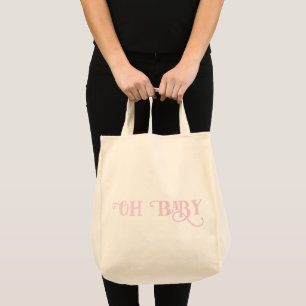 Bolso De Tela Oh bebé chica rosa personalizada