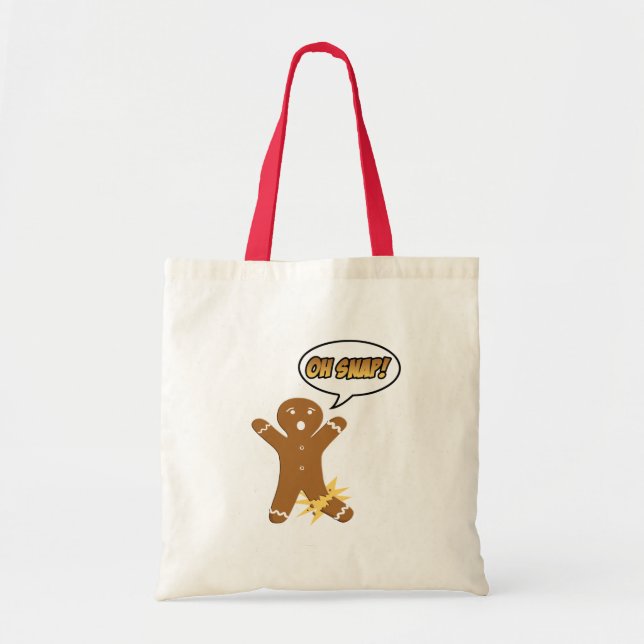 Bolso De Tela ¡Oh broche! Hombre de pan de jengibre divertido (Frente)