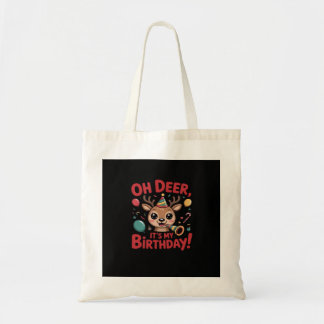 Bolso De Tela Oh Ciervo Es Mi Cumpleaños Lindos Reno Festivo Est