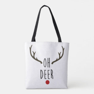 Bolso De Tela OH CIERVO Reno Navidad Fiesta Festiva
