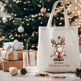 Bolso De Tela Oh Deer Christmas Is Here Cute Funny Reindeer