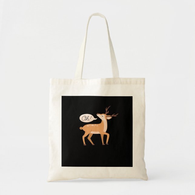 Bolso De Tela Oh Deer Minimal Clean Aesthetic Tote Bag (Frente)