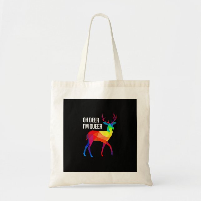 Bolso De Tela Oh Deer Queer LGBT Pride Celebration Design (Frente)