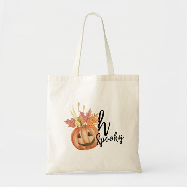 Bolso De Tela ¡Oh Menudo! Calabaza feliz de Halloween (Frente)