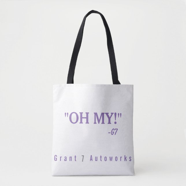 Bolso De Tela "OH púrpura MI!" Tote de 2 tonos (Anverso)