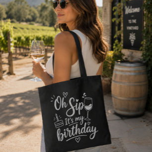 Bolso De Tela Oh Sip Es mi cumpleaños Degustación de vinos