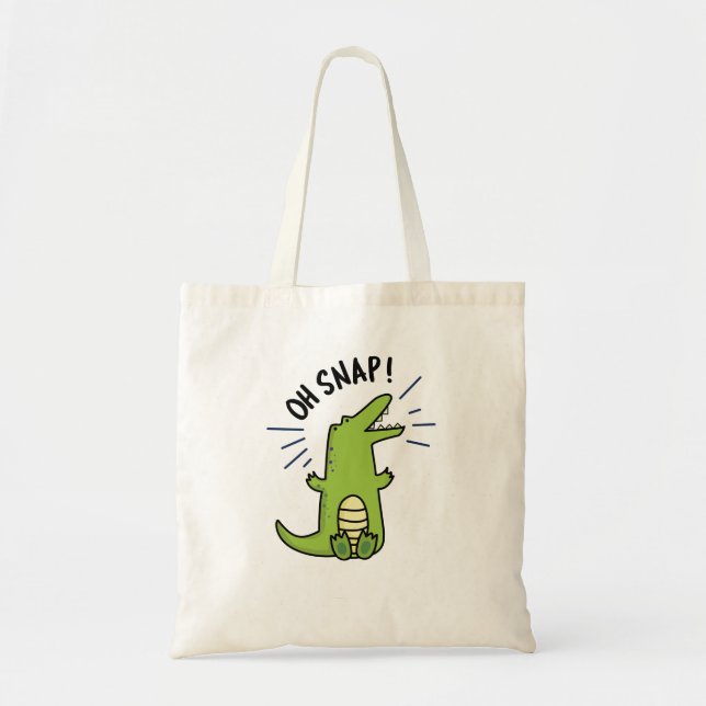 Bolso De Tela Oh Snap Funny Snny Crocodile Pun (Frente)