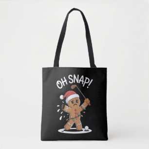 Bolso De Tela Oh Snap Hombre de Jengibre Golfista Navidad Xmas