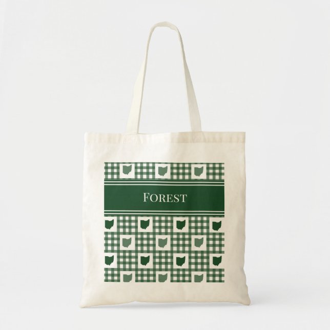 Bolso De Tela Ohio Gingham Verde (Frente)