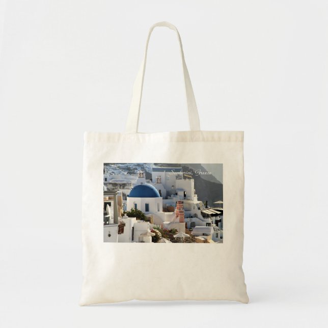 Bolso De Tela Oia, Santorini Grecia, fotografía, tote (Frente)
