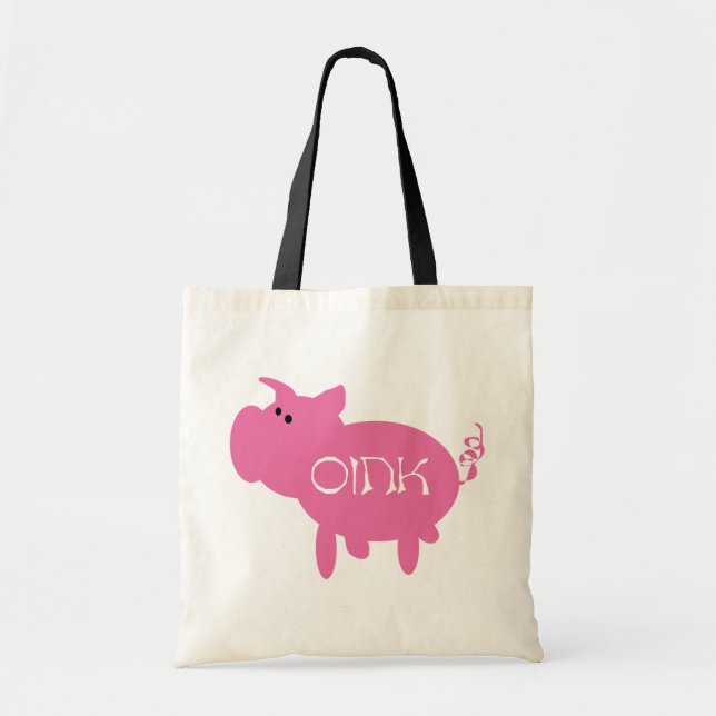 Bolso De Tela Oink camisetas y regalos rosados del cerdo (Frente)