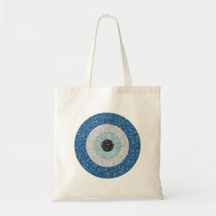 Bolso De Tela ojo azul malvado brillo - ojo grande L