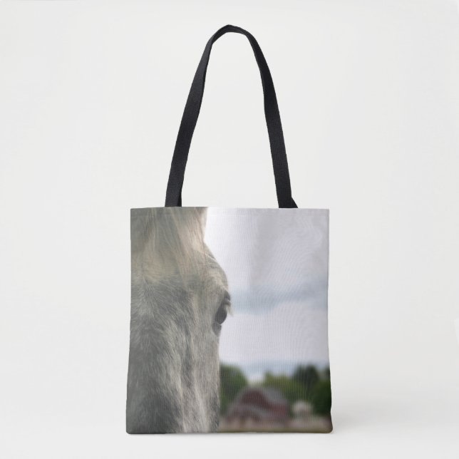 Bolso De Tela Ojo de caballo con grises de manzana (Anverso)