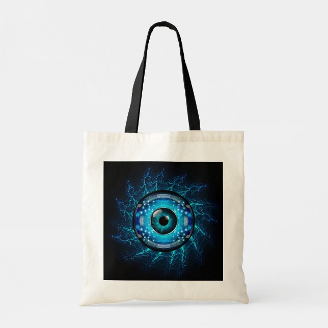 Bolso De Tela Ojo de circuito cibernético (Reverso)