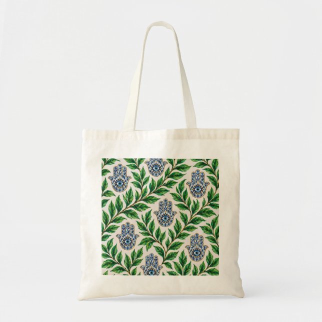 Bolso De Tela Ojo de Hamsa Botánico (Frente)