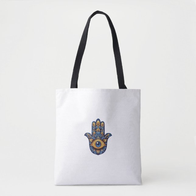 Bolso De Tela Ojo dorado de Hamsa (Anverso)