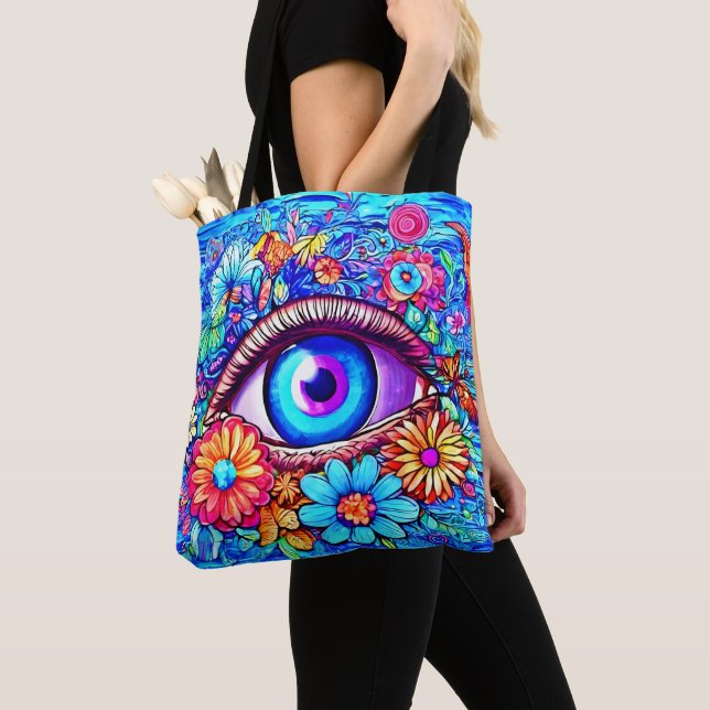 Bolso De Tela Ojo floral hipnótico (Detalle)