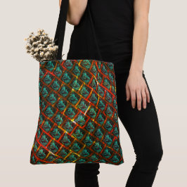 Bolso De Tela "Ojos con marco" azules, cuadrados, rasguños o ral