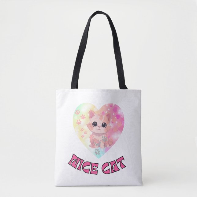 Bolso De Tela Ojos de gatitos cortos (Anverso)