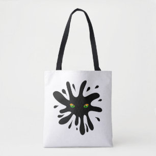 Bolso De Tela Ojos de gato mirando un negro
