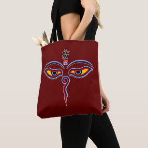 Bolso De Tela Ojos de sabiduría de Buda - Ojos del templo de Bod