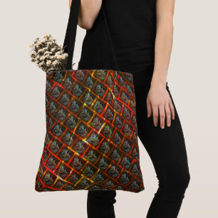 Bolso De Tela "Ojos enmarcados" grises, pastos, cuadrados o rall