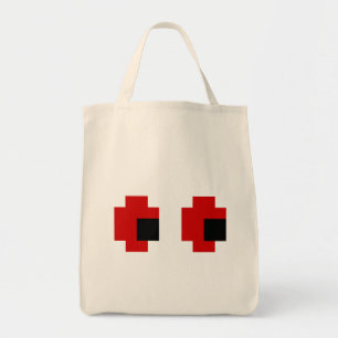 Bolso De Tela Ojos rojos fantasmagóricos de 8 bits