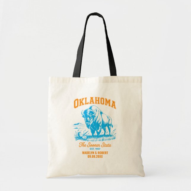 Bolso De Tela Oklahoma Boda Bag de bienvenida, amor estatal (Frente)