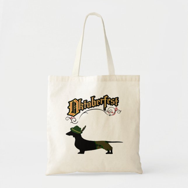 Bolso De Tela Oktoberfest German Dachshund (Frente)