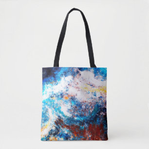 Bolso De Tela Ola azul del mar. Frascos artísticos de pinturas b