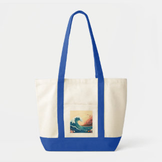 Bolso De Tela Ola de Océano Impresionista
