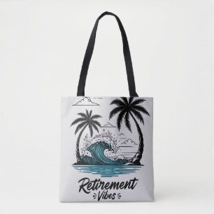 Bolso De Tela Ola de Playa Tropical & Palma