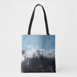Bolso De Tela Ola marina: diseño pintado a mano