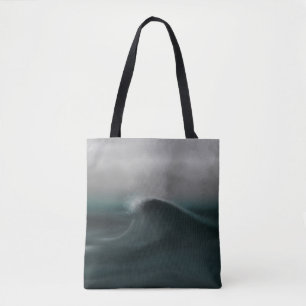 Bolso De Tela Ola verde profunda y morbosa