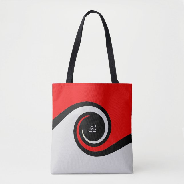 Bolso De Tela Olas abstractas de moda (Anverso)
