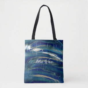 Bolso De Tela Olas Azules