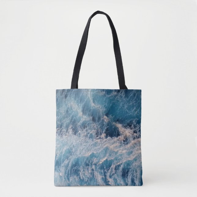 Bolso De Tela Olas azules del océano (Anverso)