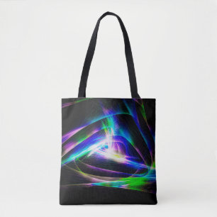 Bolso De Tela Olas de luz abstractas y resúmenes de fondo negro,