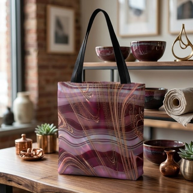 Bolso De Tela Olas de Rosa (Subido por el creador)